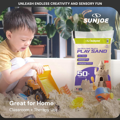 Sun Joe Silica Play Sand for Sandbox, Ultra Fine, PLYSAND50