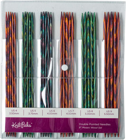 Knit Picks Double Pointed Wood Knitting Needles Set, 6 inches