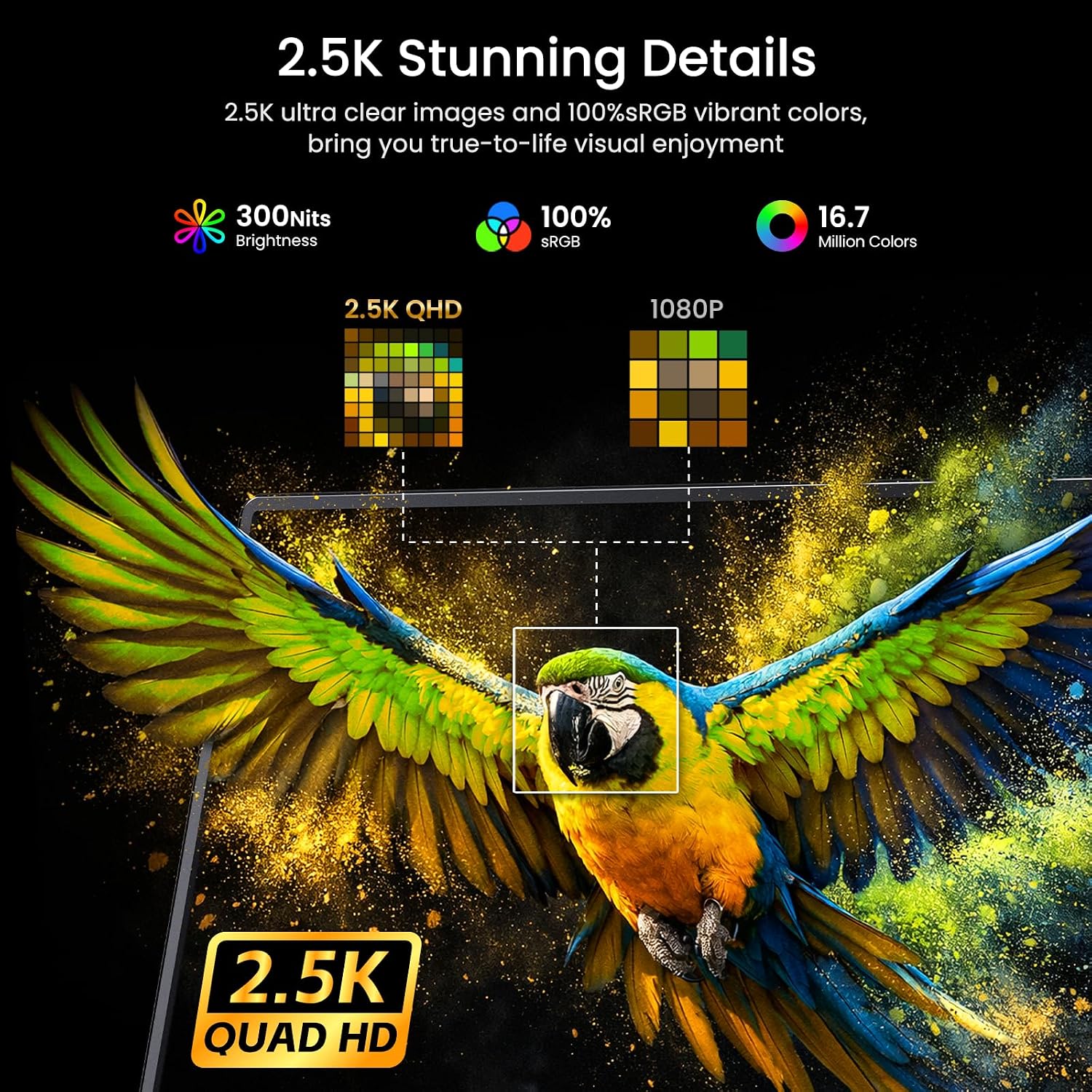 VILVA 17.3" QHD 165Hz USB-C HDMI Gaming Monitor