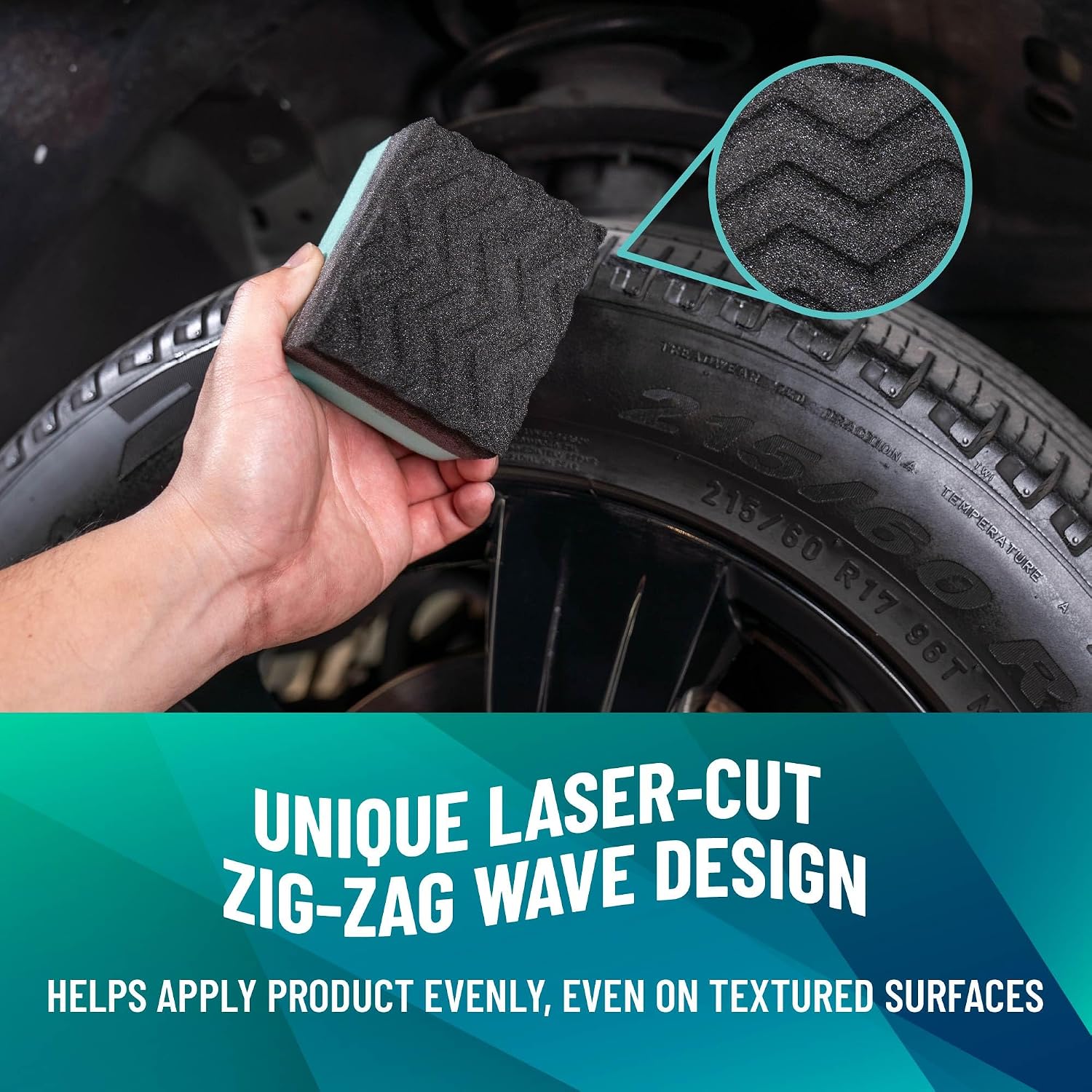 Chemical Guys, Wonder Wave Durafoam Tire Shine Applicator Foam Pads, 2 Pack