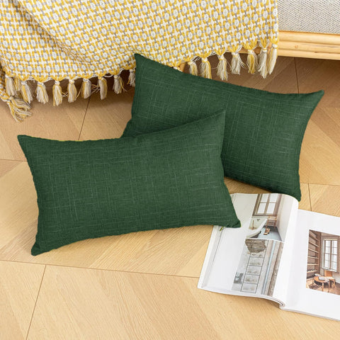 Kevin Textile Outdoor Waterproof 14”x24” Pillow Covers 2 Pack, Army Green