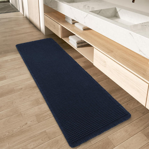 Upgraded Waffle Bath Mat Runner Absorbent Non Slip Bathroom Mat, 2' x 4'