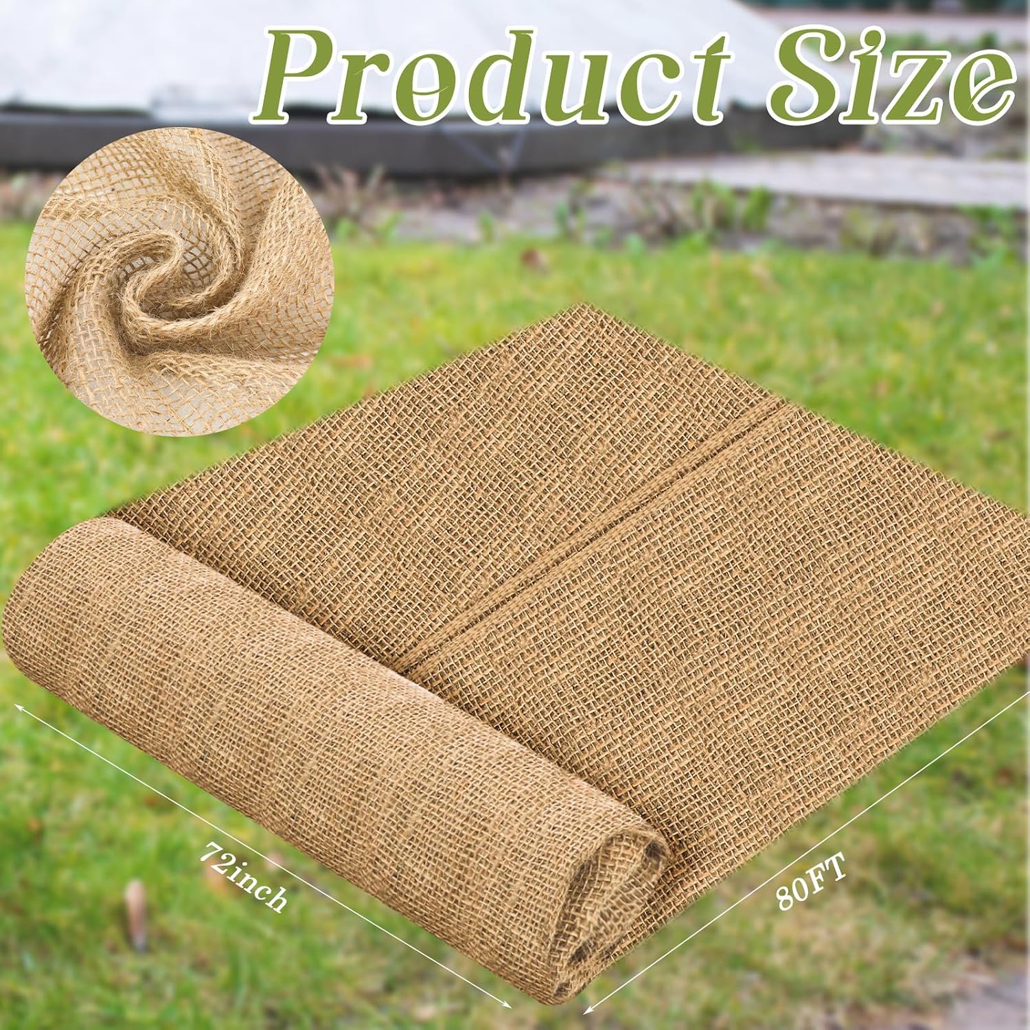 Buryeah 1 Pack 72 Inch X 80 ft Burlap Fabrics Roll Natural Jute Garden