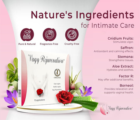 Vagy Rejuvenation Herbal Gels - Application Vaginal Treatment - Natural Moisturizer for Dryness Treatment - Helps Vaginal pH Balance - Botanical Gel for Menopausal Women (10 Apl)