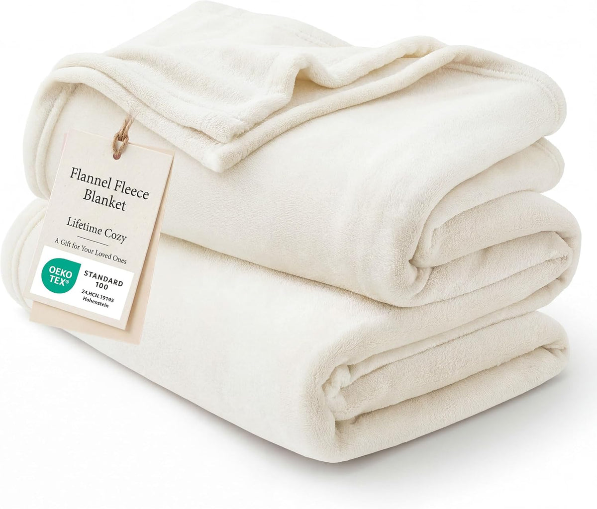 Bedsure GentleSoft Cream Throw Blanket for Couch - 300GSM Soft Cozy Fleece Blankets for Home Decor Gifts Throws for Travel Camping 50x60 Inches