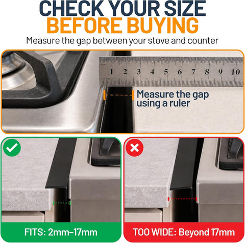 Linda’s Essentials Stainless Steel Stove Gap Covers (2 Pack) Adjustable Length 13.8" to 27.5" Stove Gap Covers Stainless Steel, Steel Adjustable Stove Gap Covers, Counter, Oven & Stove Gap Filler