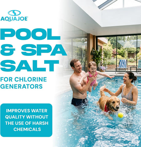 Aqua Joe Pool Salt & Spa Salt for Chlorine Generators, 40 Pound Bag,AJ-PS40