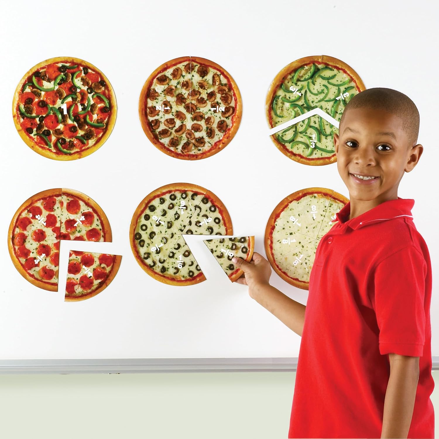 Learning Resources Magnetic Pizza Fractions - Montessori Math Manipulatives, Addition and Subtraction, Critical Thinking Skills, Classroom Must Haves, Homeschool Supplies, Gifts for Students