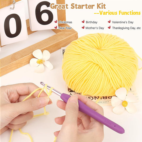 Katech Cotton Acrylic Blend Yarn for Crocheting-Crochet Yarn Set (Yellow