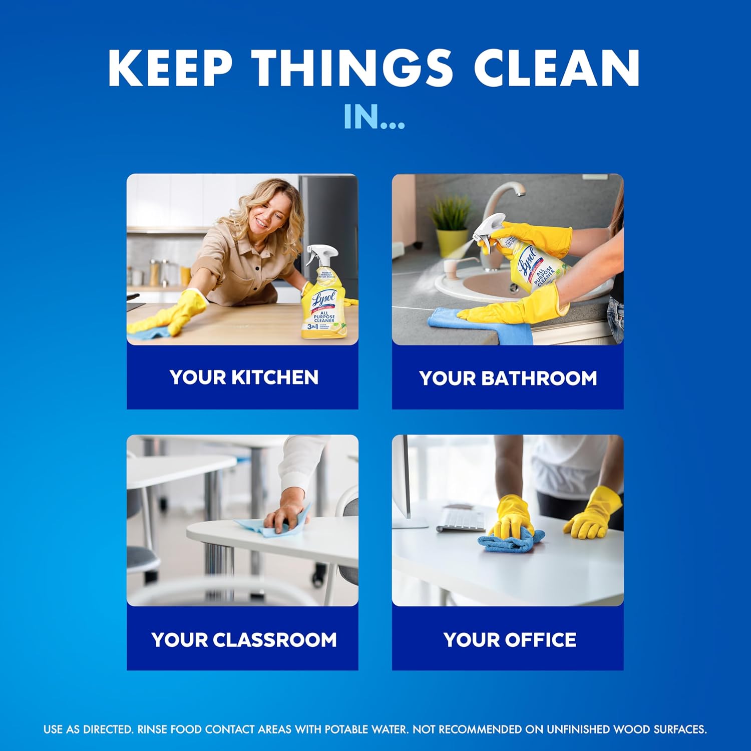 Lysol All Purpose Cleaner Spray, Disinfectant, Lemon, 32oz