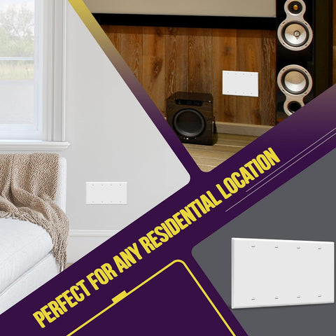 ENERLITES Blank Device Wall Plate Cover, Size 4-Gang 4.50" x 8.19", Unbreakable Polycarbonate Thermoplastic, 8804-W, White