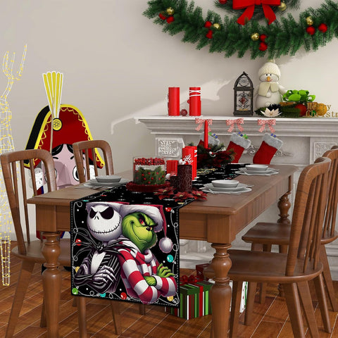 Rvsticty Christmas Table Runner,Xmas Winter Decorations for Home Decor