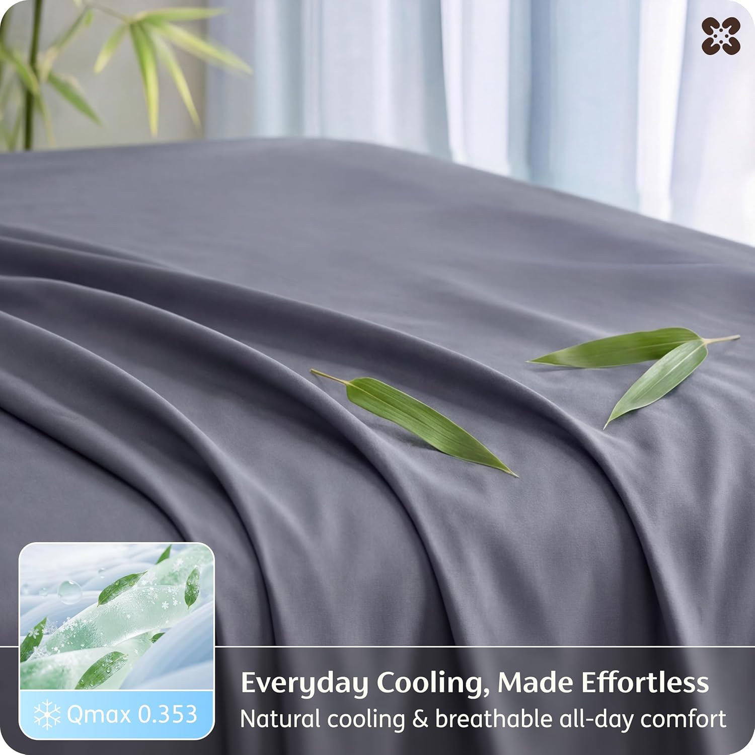 Bedsure PureWoven 100% Rayon Derived from Bamboo, Queen Sheets, 4 Pieces