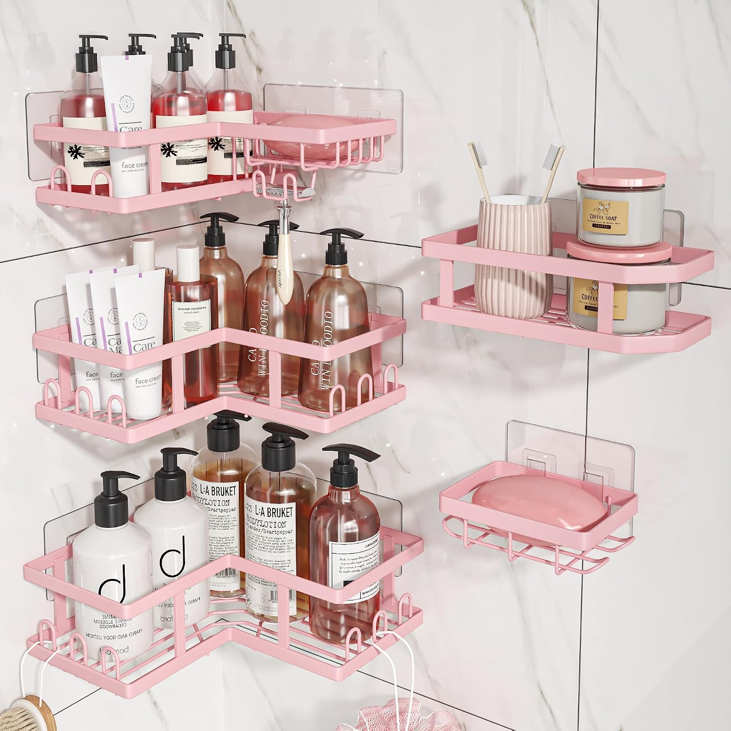 Youvip Corner Shower Caddy-Kitchen & Home Decor, Pink