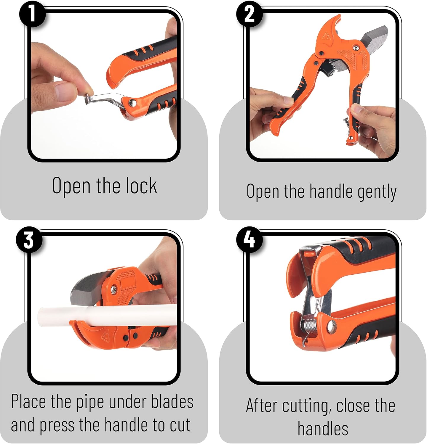 Bates- PVC Pipe Cutter, Cuts up to 1-5/8", Ratchet Pipe Cutter