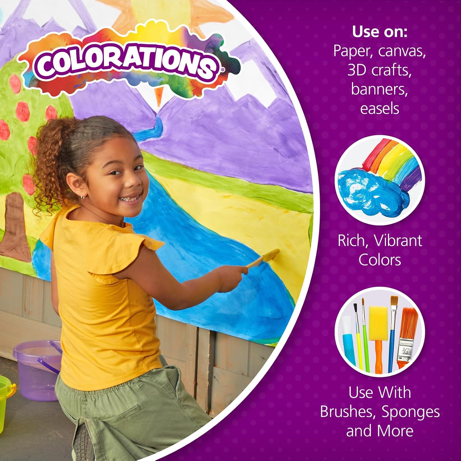 Colorations Paraben-Free Washable, Vibrant White Tempera Paint, 1 Gallon