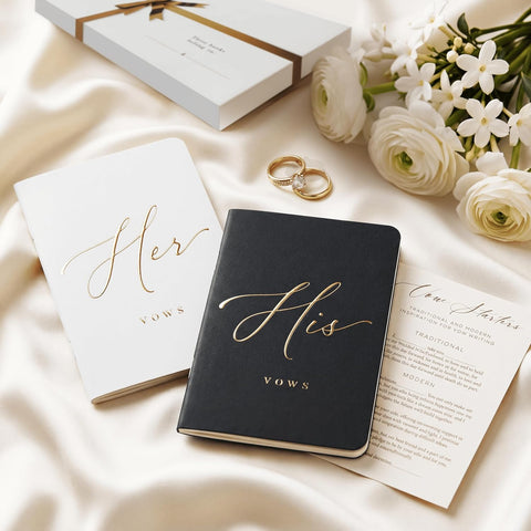 ARTESORI Premium Wedding Vow Book for Her & Him, Soft Touch, Gold Foil, 28 Lined Pages, Vow Books His and Hers, Wedding Essentials, Wedding Registry Ideas, His and Hers Gifts [Mint & Sage]