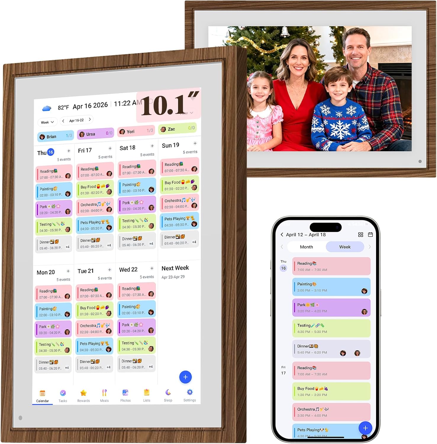 10.1" Digital Calendar Wall Touch Screen, No-Subscription, Smart Calendar
