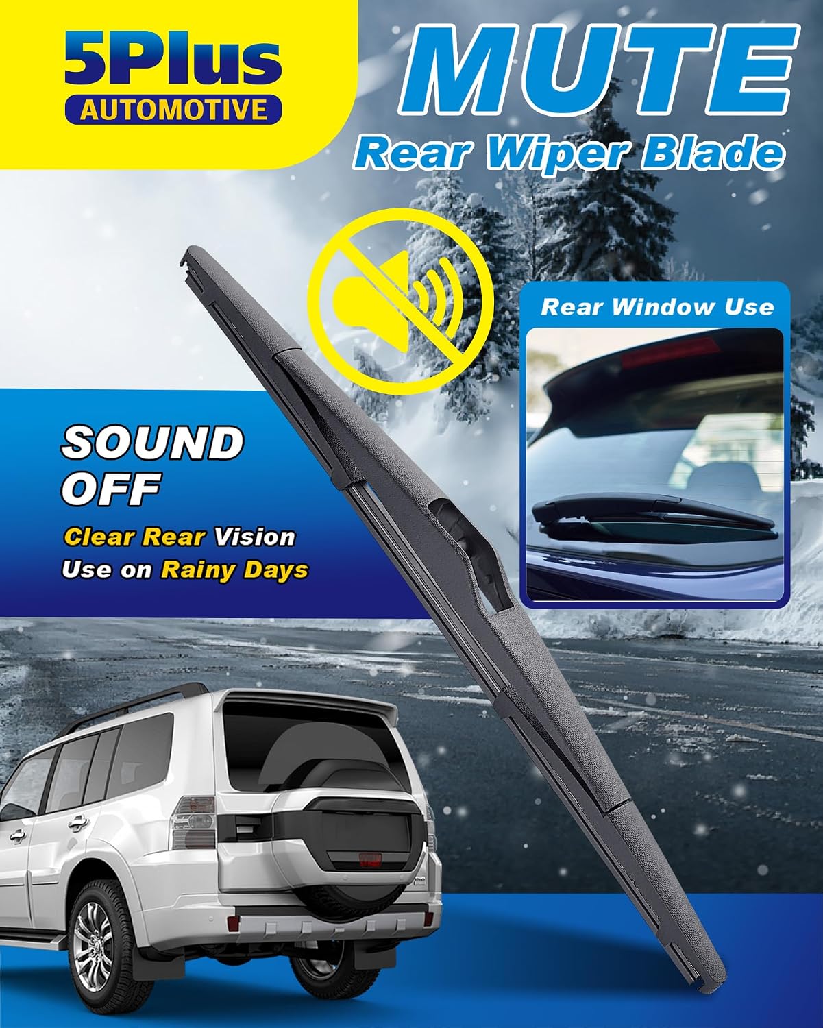 5 PLUS RearFit Back Wiper Blade for Hyundai Tucson Hybrid 2022-2025, 11"