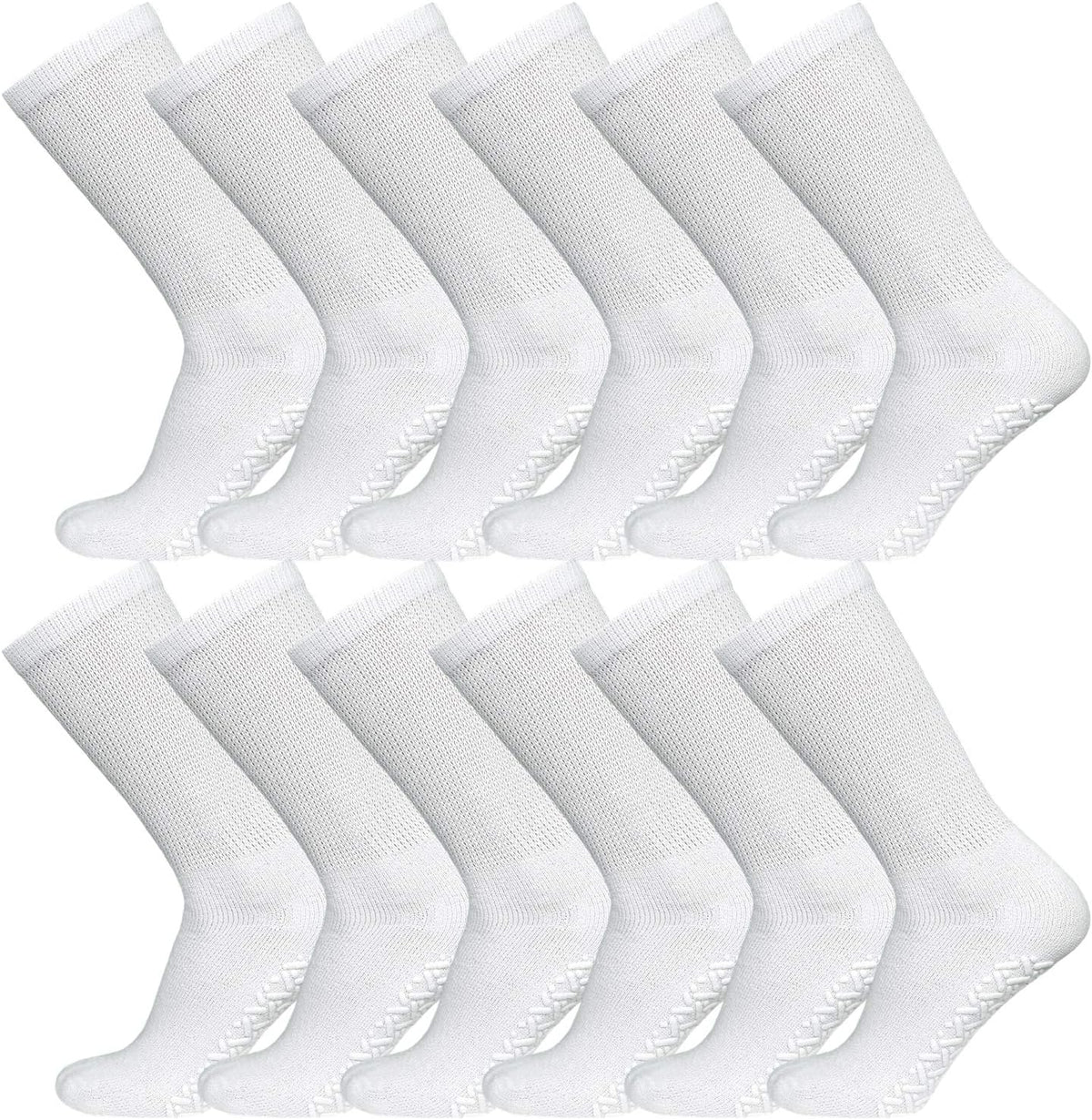 Brooklyn Socks Non-Skid Cotton Diabetic Neuropathy Crew Socks, Non-Binding Traction Control Multipack