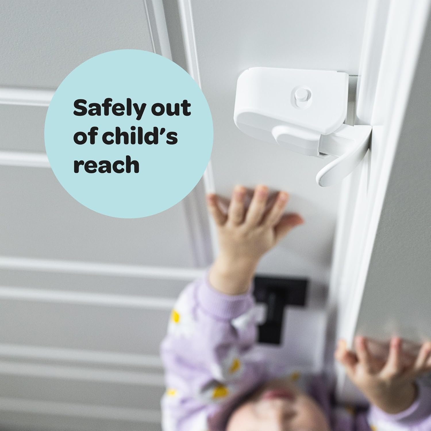 Huglock - The Snap-On Door Lock Kids Can't Reach or Defeat - No Tools or Adhesives Required - Works With Door Knob, Lever or Handle - Childproof Safety Locks are Toddler, Baby and Child Proof (2 pack)