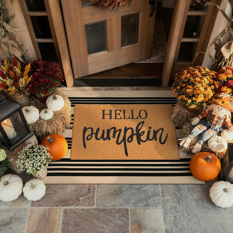 KIMODE Front Door Mats Outdoor Fall Porch Rug Doormats Outdoor Entrance