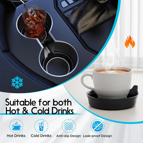 Amooca 2-Pack Car Cup Holder Coaster Bling Crystal Rhinestone Car Interior