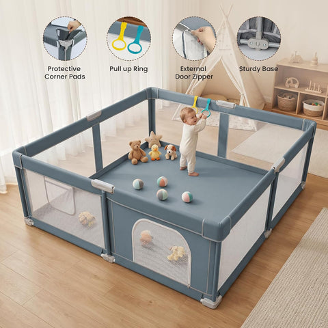 OMZER Foldable Baby Playpen, 71x79 Inch Extra Large Collapsible Play Yard