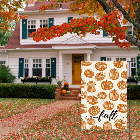 AVOIN colorlife Rustic Pumpkins Fall Garden Flag 12x18 Inch for Outside