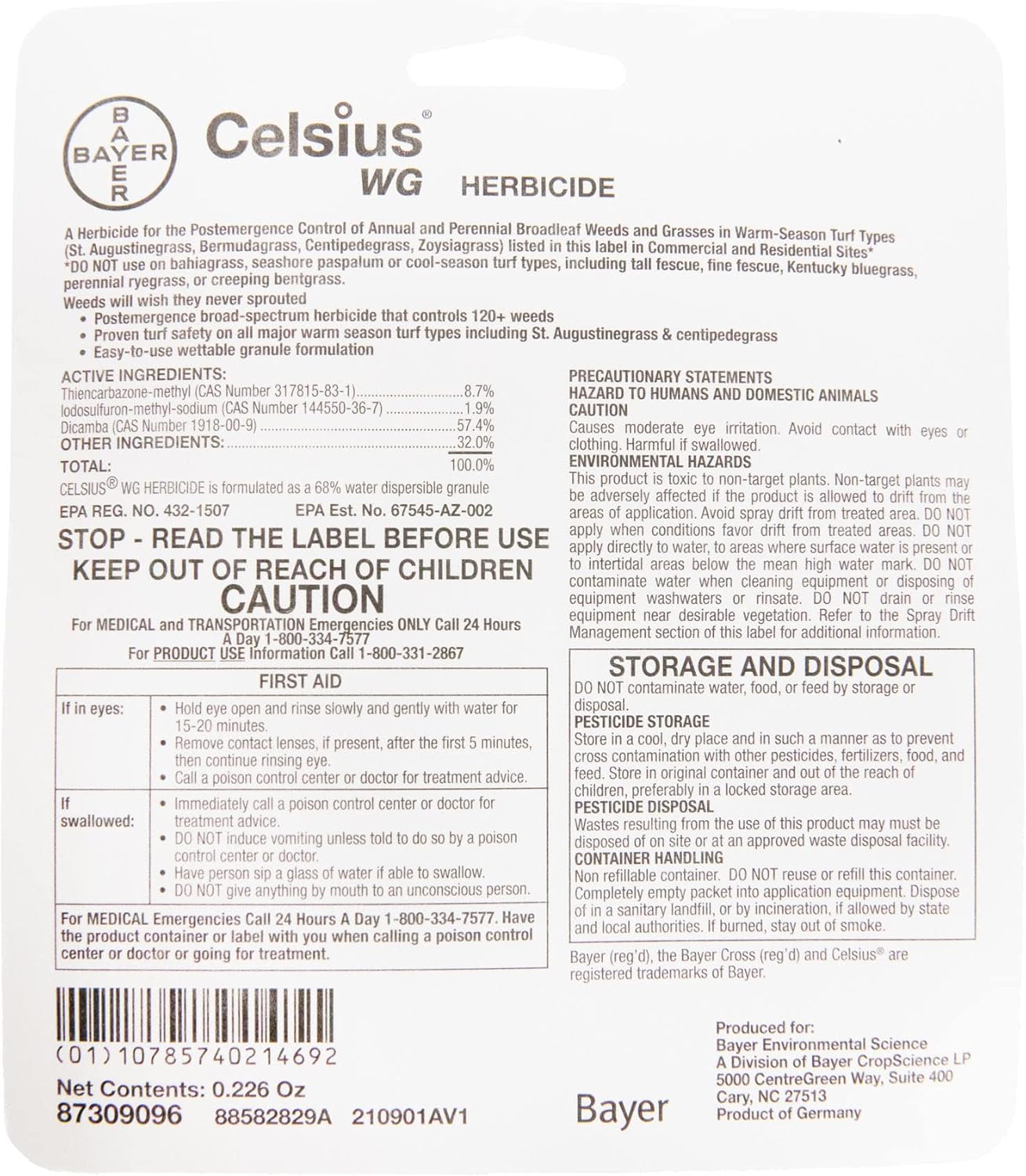 Prime Source Celsius WG - 0.226 oz Easy Mix Packet-Post Emerge Weed Control