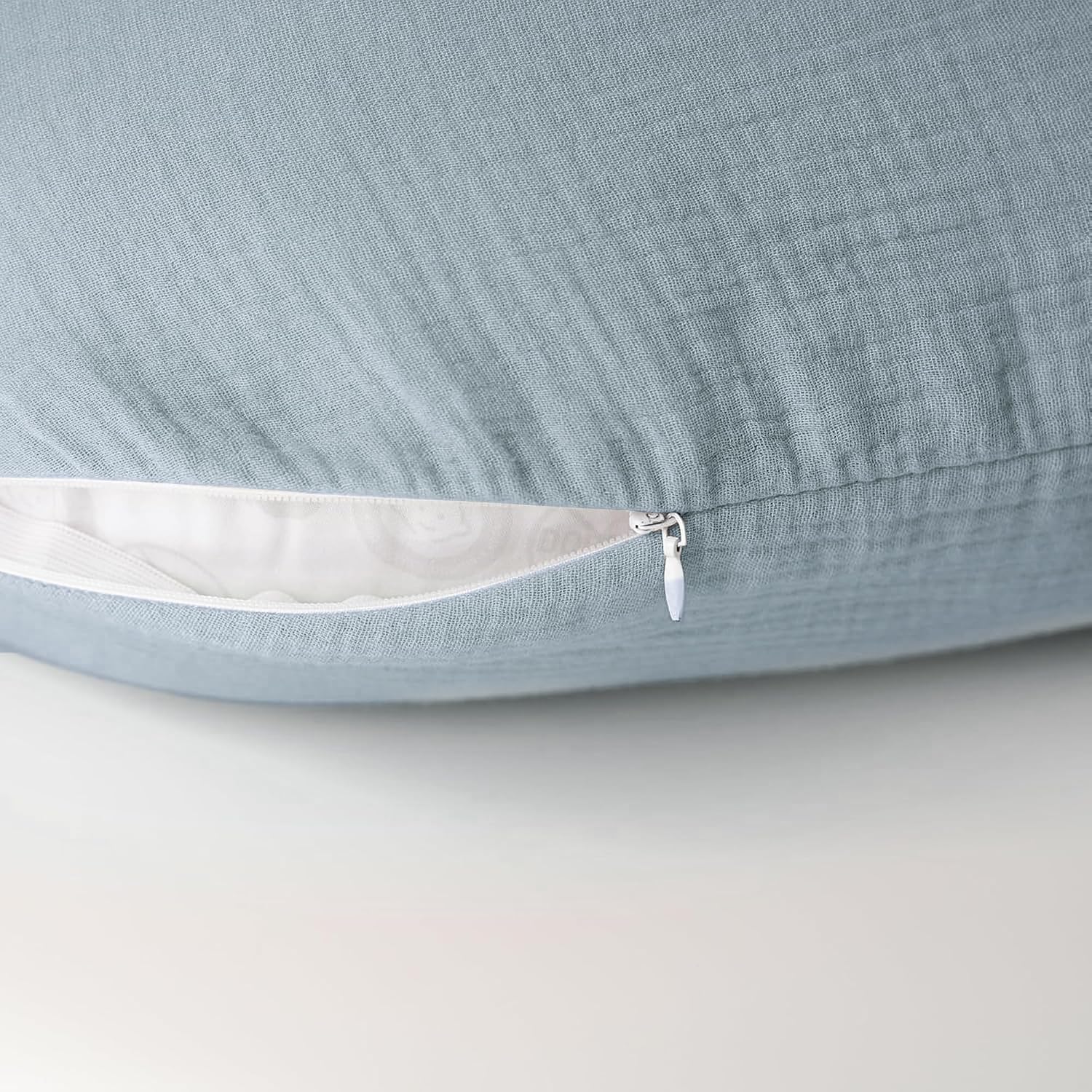 Konssy 2-Pack 100% Cotton Muslin Nursing Pillow Covers, Soft Cover for Baby