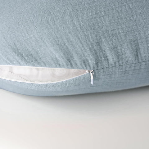 Konssy 2-Pack 100% Cotton Muslin Nursing Pillow Covers, Soft Cover for Baby