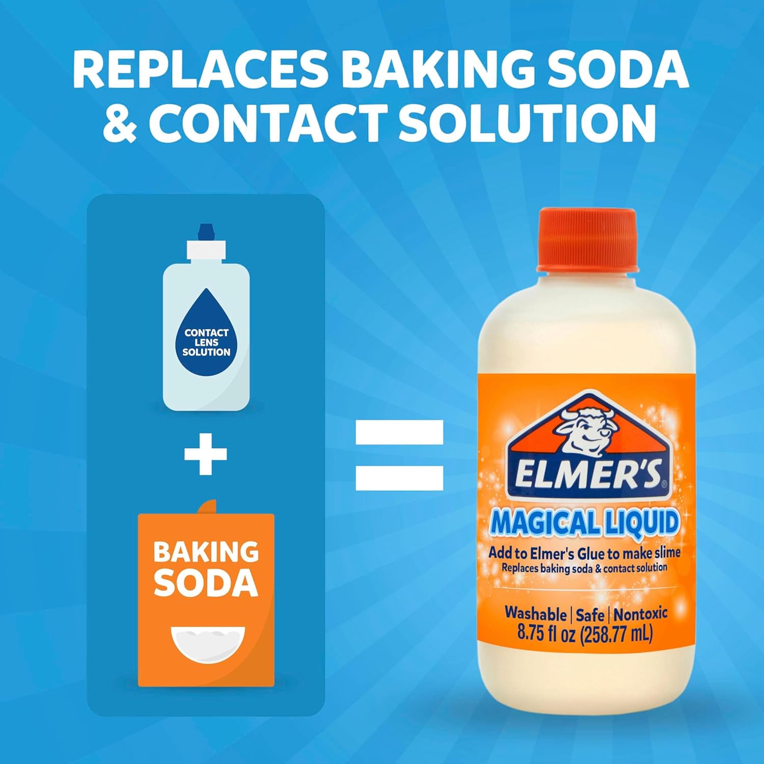 Elmer's Magical Liquid, Slime Activator Solution, Updated Formula for Double Slime Output, Safe, Washable, 8.75 fl oz - Kids Activity, Arts & Crafts, #1 Teacher Brand