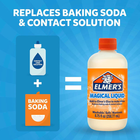 Elmer's Magical Liquid, Slime Activator Solution, Updated Formula for Double Slime Output, Safe, Washable, 8.75 fl oz - Kids Activity, Arts & Crafts, #1 Teacher Brand