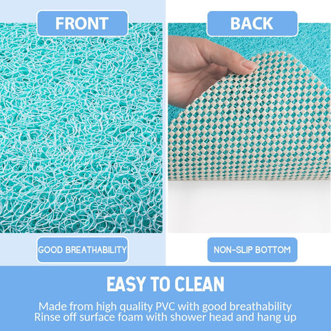 Hargiis Non-Slip Bathtub Mat, Anti Slip Shower Mat, Fast Drying Bathtub Mats, Foot Scrubber Mat, Anti Slip Mat for Tub, Floor, Bathroom, Kitchen, Home, Hotel (Turquoise Blue 40"×28")