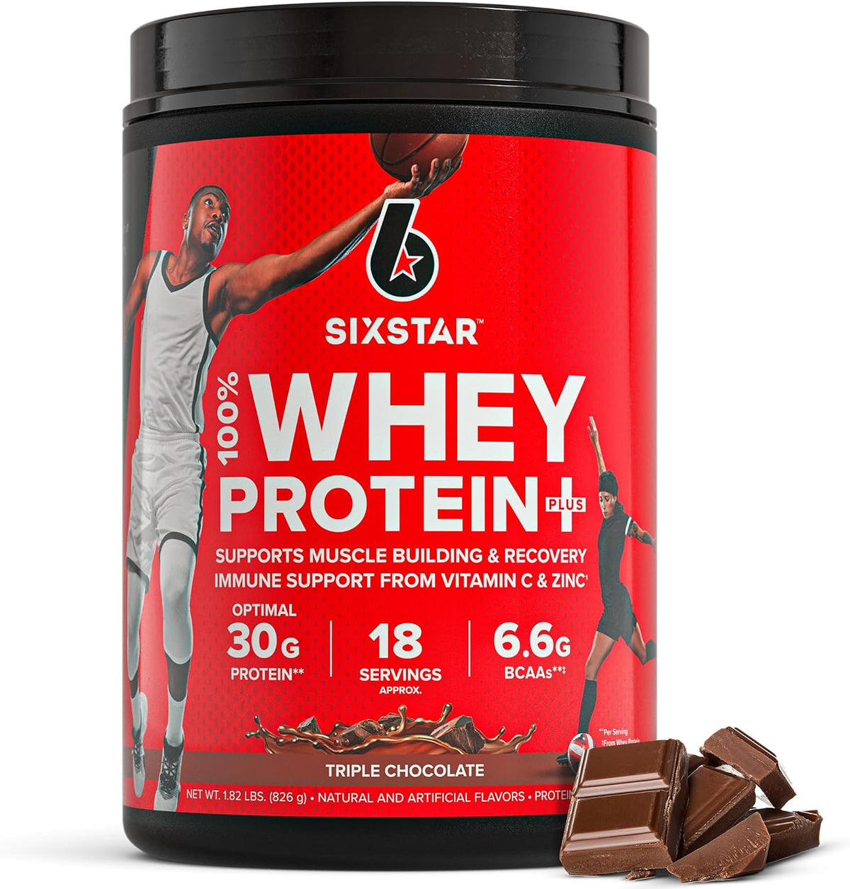 Six Star Whey Protein Powder Plus - Triple Chocolate, 1.82LB