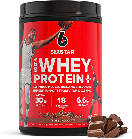 Six Star Whey Protein Powder Plus - Triple Chocolate, 1.82LB