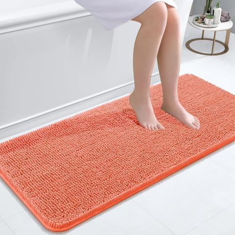 OLANLY Bathroom Runner Rugs 47x20, Extra Soft Absorbent Chenille Bath Rugs