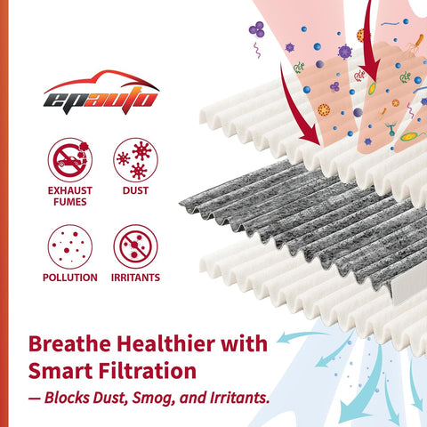 EPAuto CP134 (CF10134) Premium Cabin Air Filter includes Activated Carbon