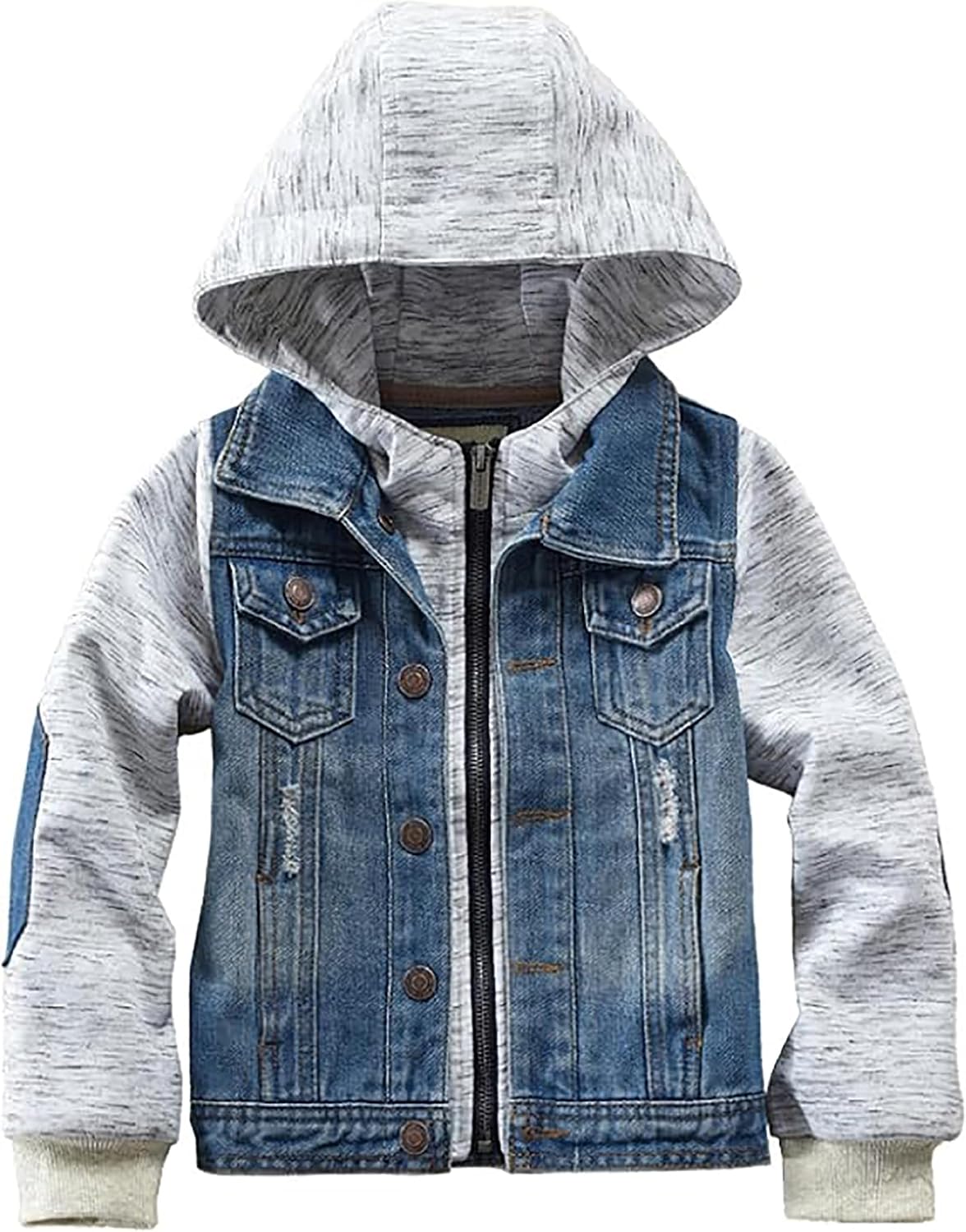 Mallimoda Kids Boys Girls Hooded Denim Jacket