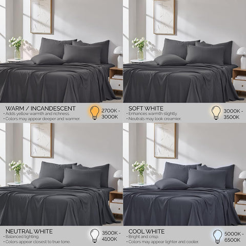 Southshore Fine Living, Inc. 6 Piece, 21 Inch Extra Deep Pocket King Sheet Set - Pet Hair Resistant Sheets, Fade Resistant for Easy Care, Oversized Flat Sheet, Dark Grey King Sheets - Slate
