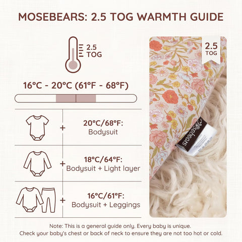Mosebears Cotton Toddler Sleep Sack with Feet 2.5 TOG Ultra Soft Toddler Sleeping Sack Baby Sleep Bag Walker Wearable Blanket