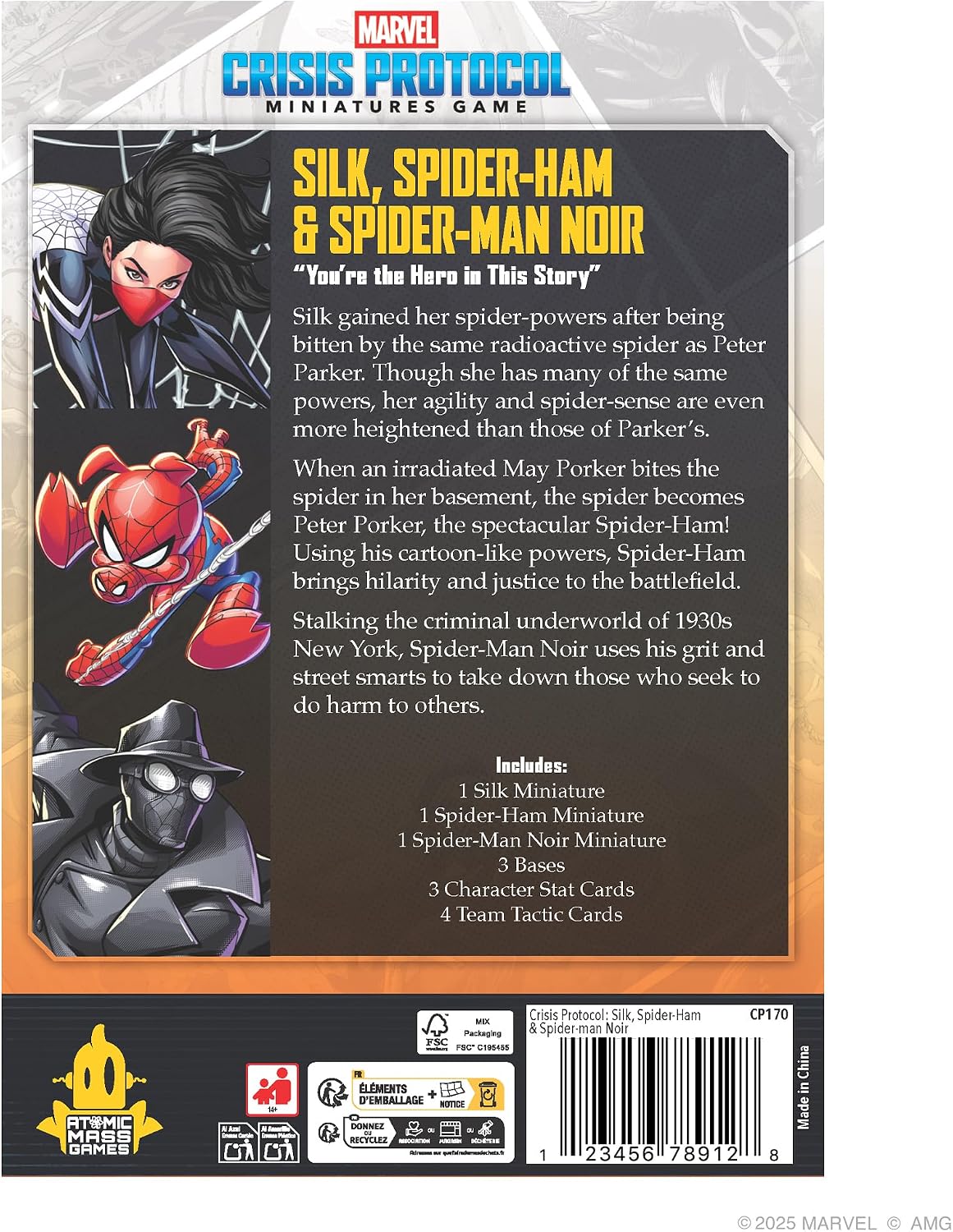 Marvel: Crisis Protocol Silk, Spider-Ham & Spider-Man Noir Character Pack