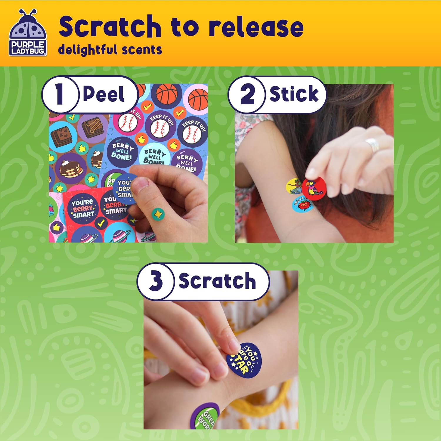 1260 Scratch and Sniff Stickers for Kids, 15 Scents - Smelly Stickers