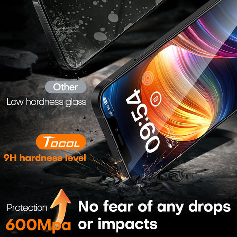 TOCOL for iPhone 12 Screen Protector [Military Grade Shatterproof] HD Tempered Glass for iPhone 12 Full Coverage Screen Protector, Anti-Fingerprint, Easy Installation, 2 Packs