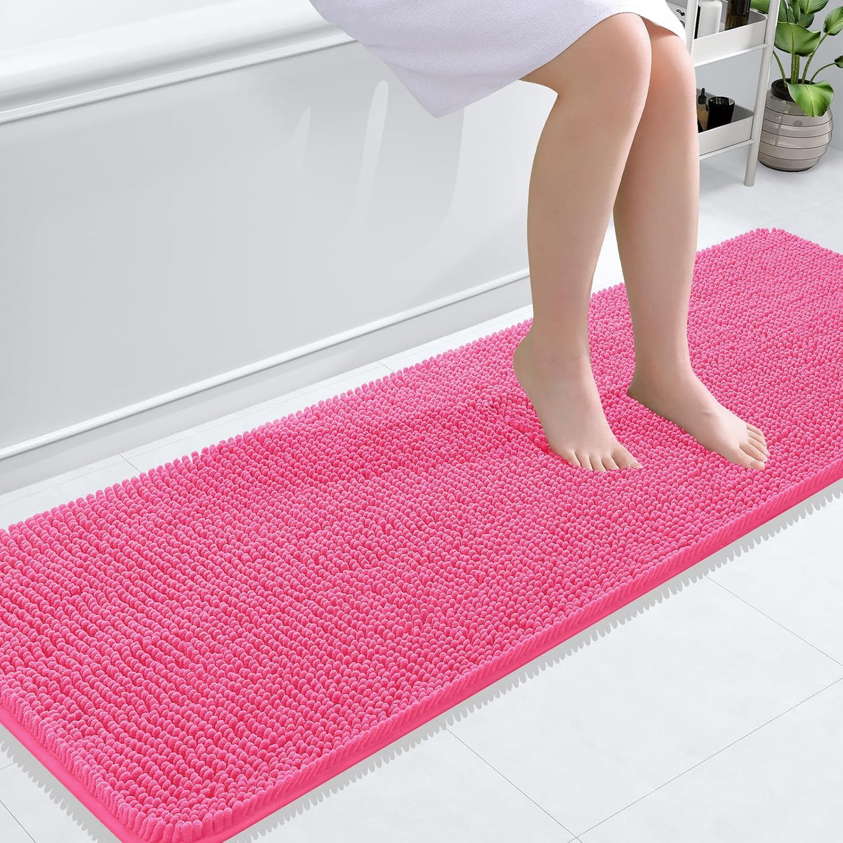 OLANLY Bathroom Runner Rugs 59x20, Extra Soft Absorbent Chenille Bath Rugs