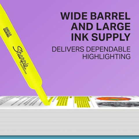 Sharpie 25162PP Accent Tank-Style Highlighter, Fluorescent Yellow, 2-Pack