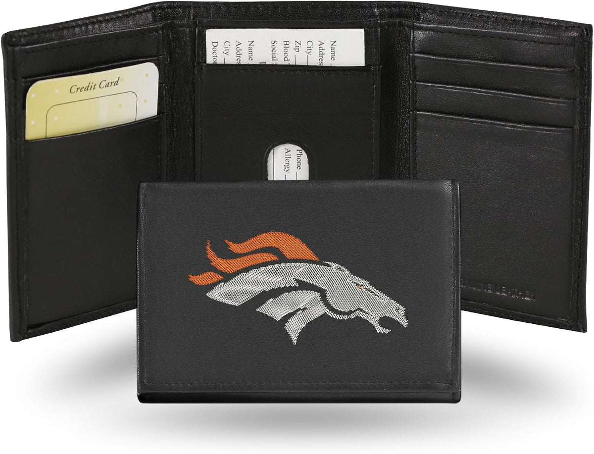 Rico Industries NFL Football Embroidered Tri-fold Wallet