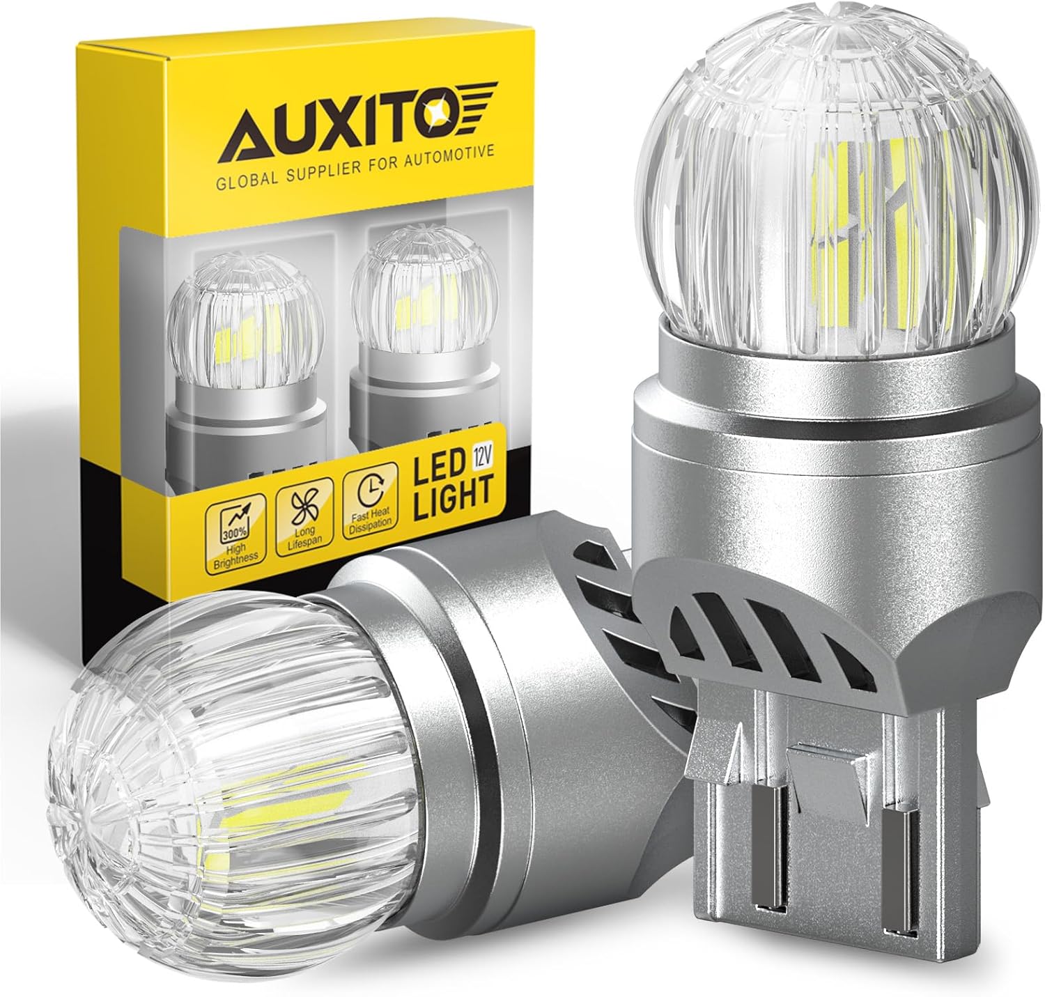 AUXITO 7443 LED Bulb White, Reverse Light 7440 7441 7444 T20 Super Bright for Backup Light Tail DRL Brake Signal Parking Lights Daytime Running Light Modules, Pack of 2