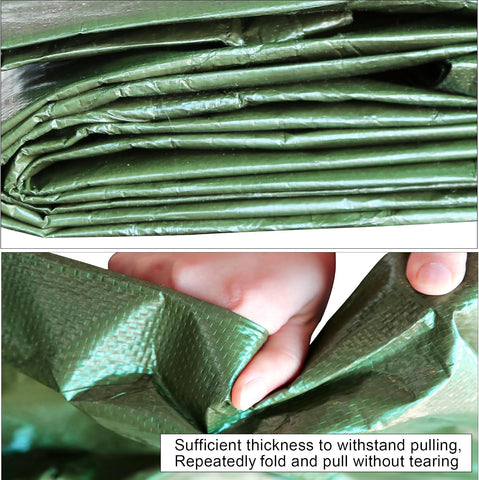 STARPYNG-7 Mil Green 16x20 Feet Tarp-Multifunctional Waterproof Tarpaulin-Waterproof, UV Resistant, Rip and Tear Resistant, Poly Tarpaulin with Reinforced Edges for Cover